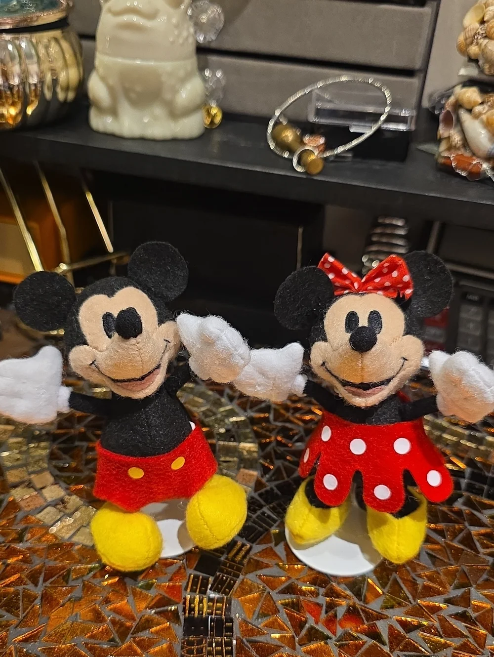 Disney Mickey & Minnie Plush Pair - Red, Black, Yellow